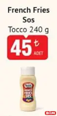 TOCCO FRENCH FRİES SOS 240 G fiyat ve kampanya bilgisi